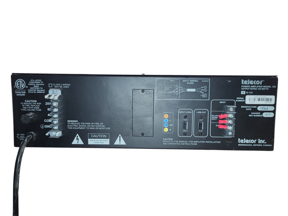 Telecor 125 SI-125 125W Commercial Power Amplifier