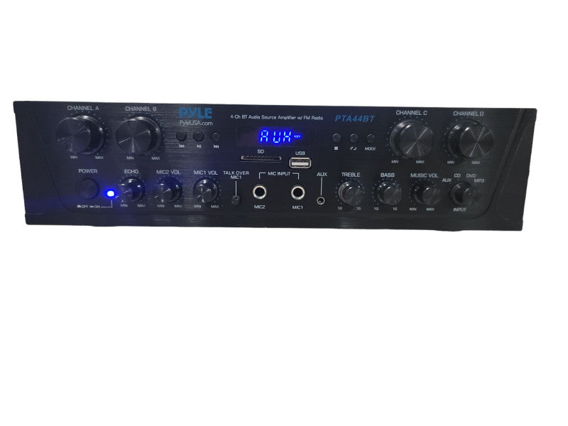 Pyle 4-Ch. Bluetooth Amplifier Stereo Receiver System, with FM Radio PTA44BT