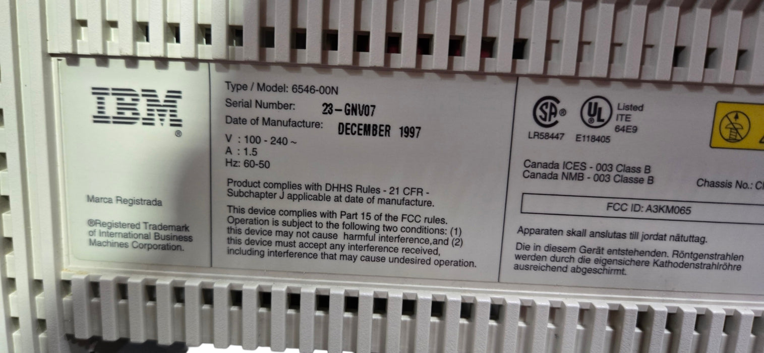 IBM 6546-00N 17" CRT Monitor | Vintage VGA Display