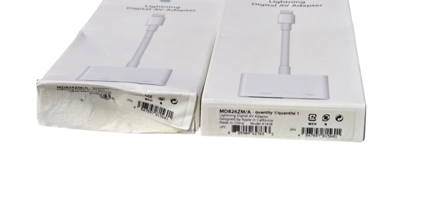 Brand New Lot of 2x Genuine Apple Lightning Digital AV Adapter (A1438) MD826ZM/A