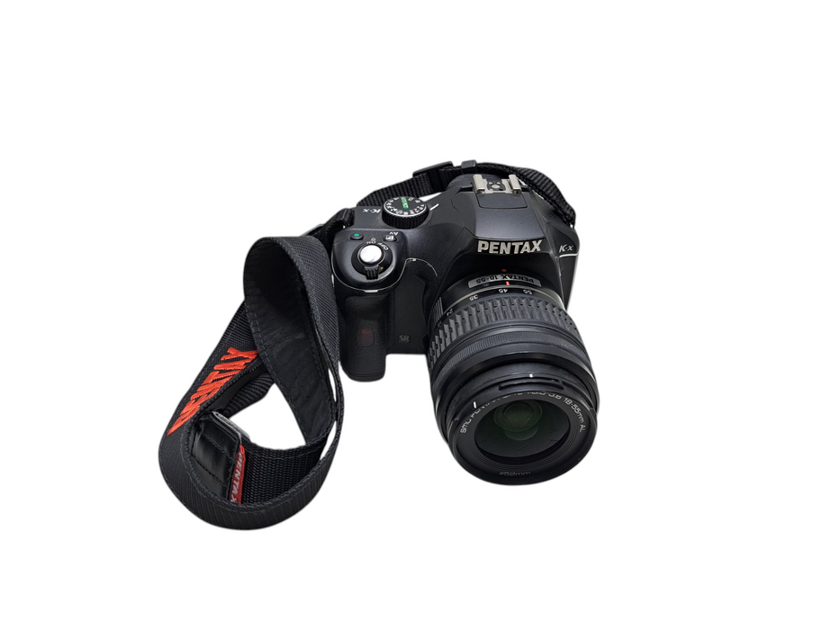 PENTAX K-X 12.4MP Digital SLR Camera - Black w/ 18-55mm Lens *READ*