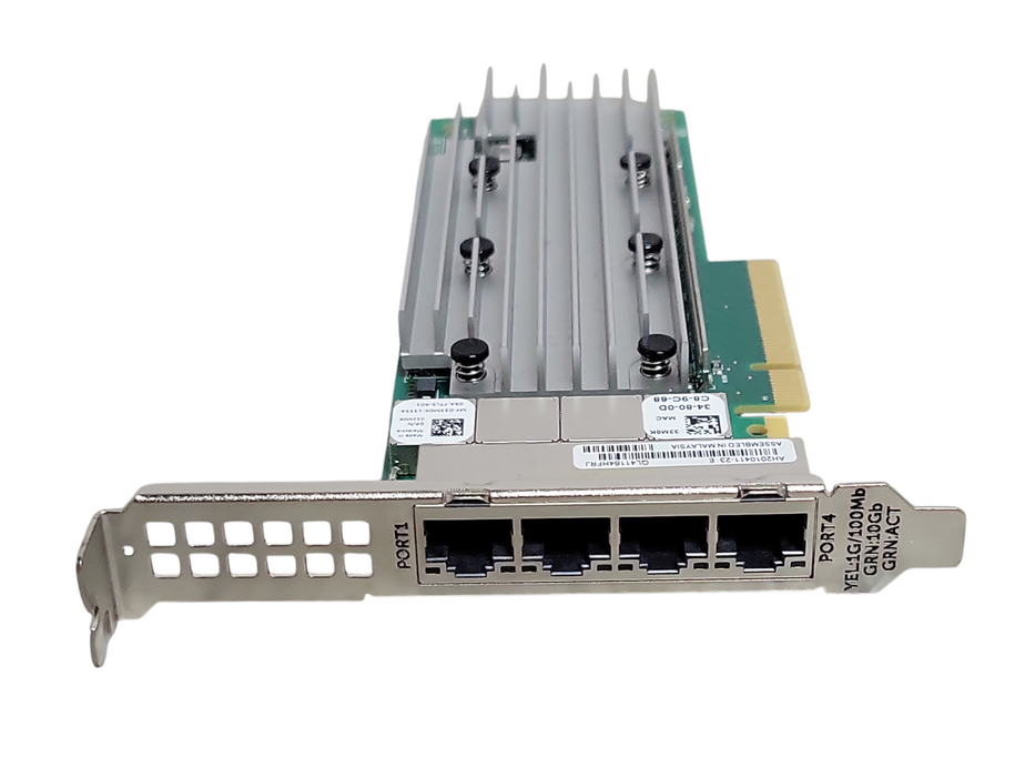 Dell 033M0K QLogic QL41164HFRJ Quad Port 10Gb RJ45 PCIe Network Card, FH Bracket