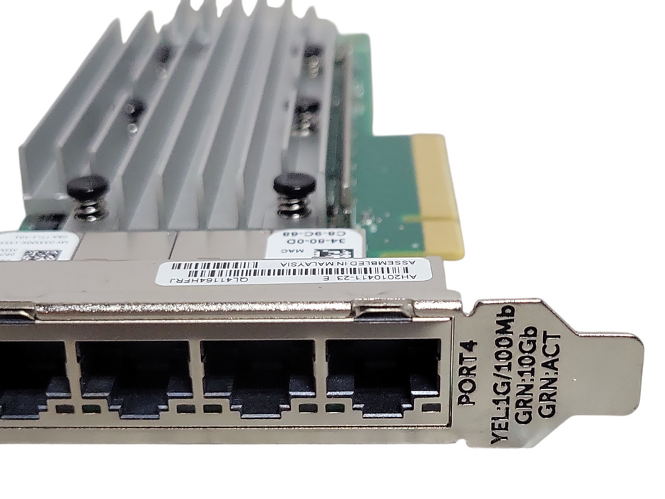 Dell 033M0K QLogic QL41164HFRJ Quad Port 10Gb RJ45 PCIe Network Card, FH Bracket