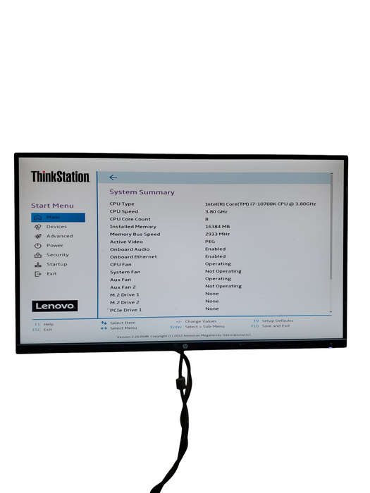 Lenovo ThinkStation P340 Tower Intel Core i7-10700K 3.80GHz 16GB QUADRO -P2200