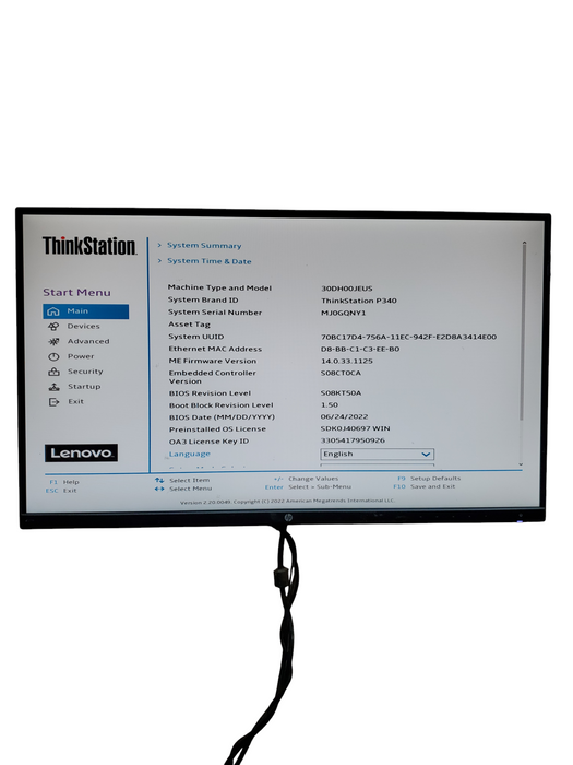 Lenovo ThinkStation P340 Tower Intel Core i7-10700K 3.80GHz 16GB QUADRO -P2200