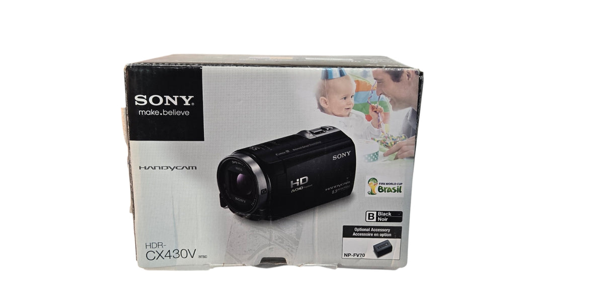 SONY HDR-CX430V Brown Handycam Camcorder W/ Charger & Battery