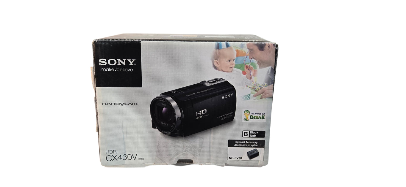 SONY HDR-CX430V Brown Handycam Camcorder W/ Charger & Battery