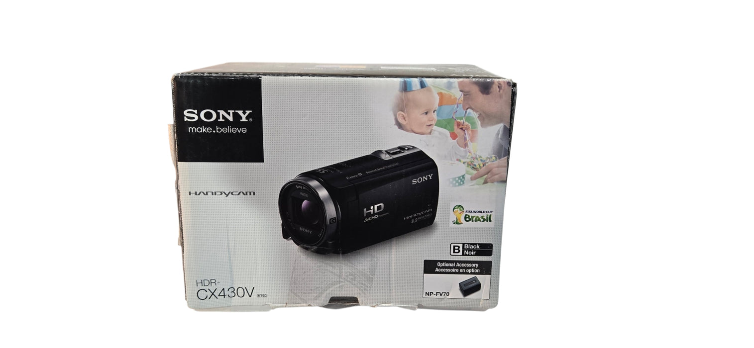 SONY HDR-CX430V Brown Handycam Camcorder W/ Charger & Battery