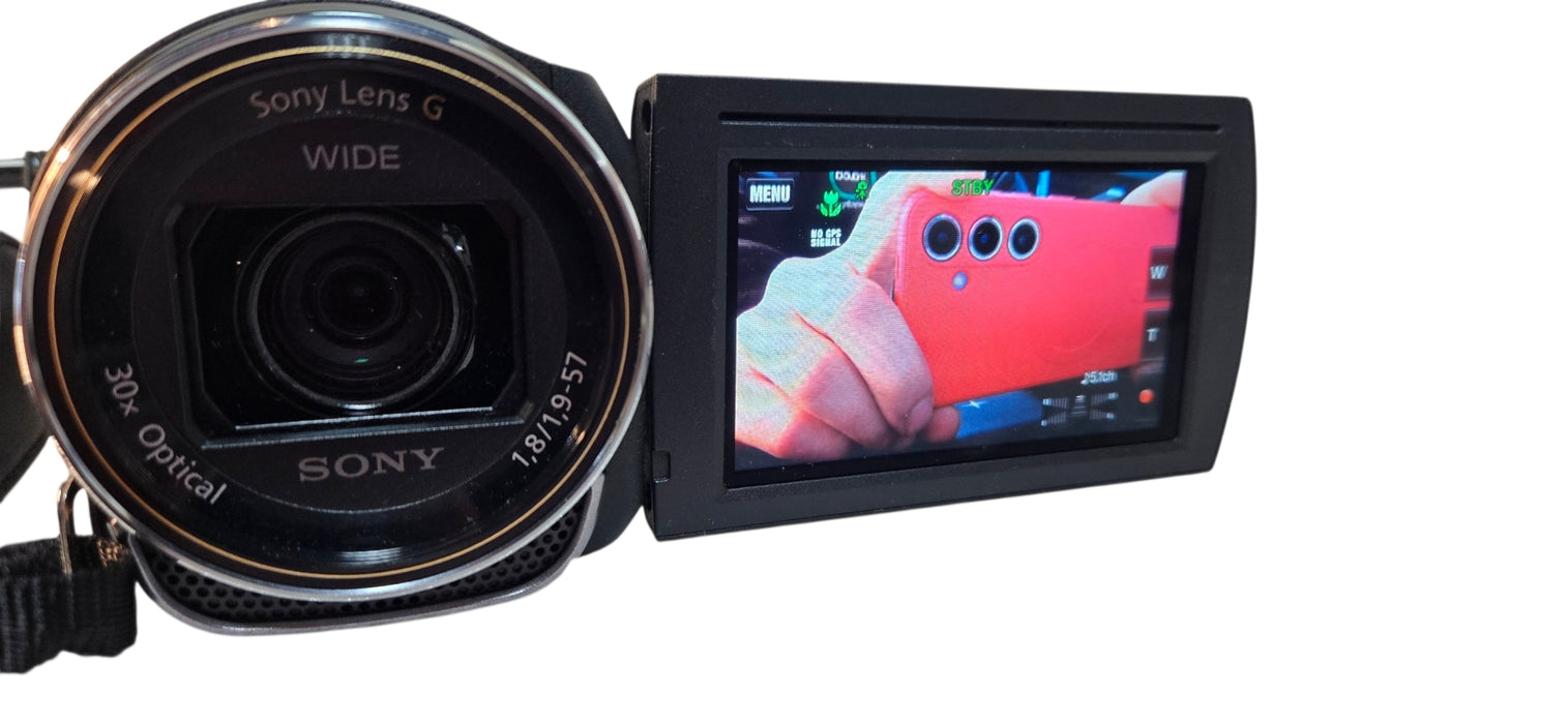 SONY HDR-CX430V Brown Handycam Camcorder W/ Charger & Battery