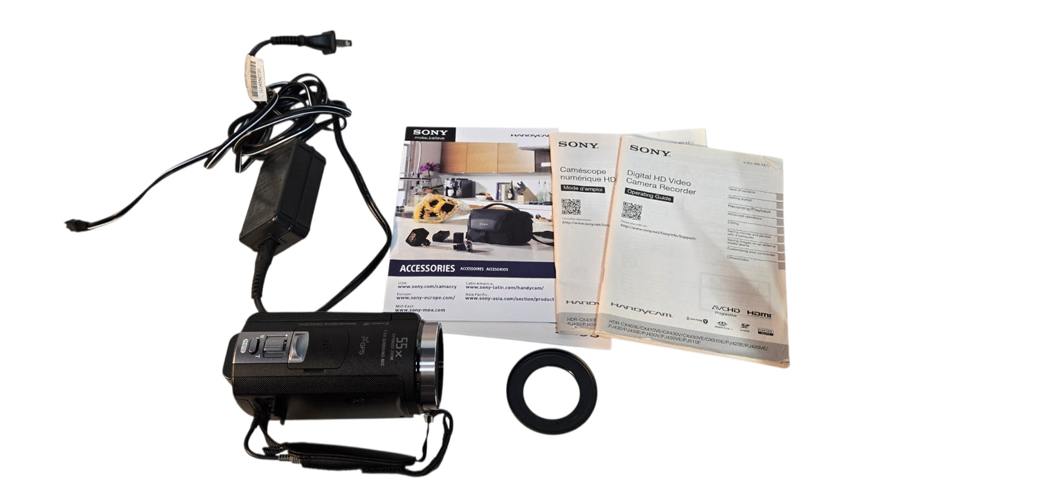 SONY HDR-CX430V Brown Handycam Camcorder W/ Charger & Battery