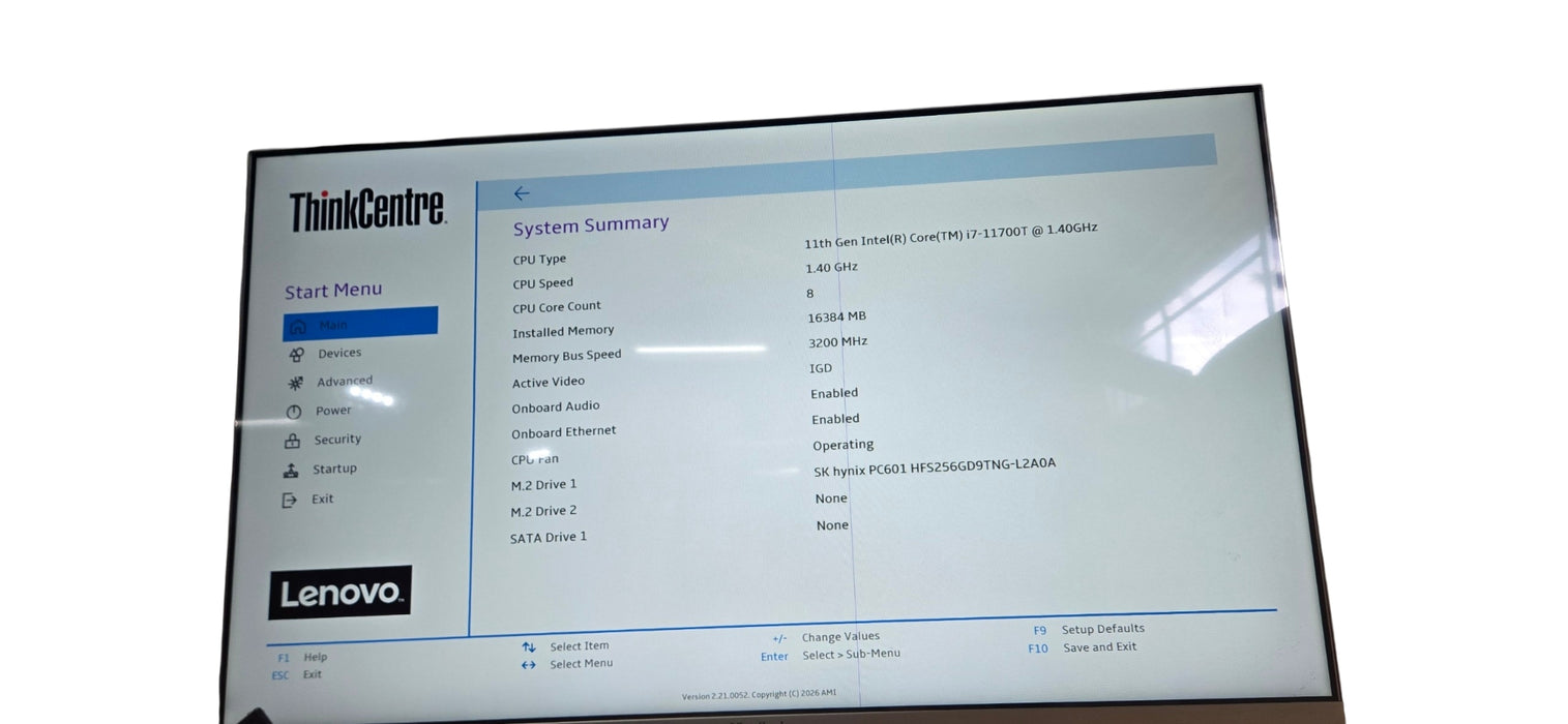 Lenovo ThinkCentre M70q Gen 2 i7-11700T CPU|16GB DDR4 |256G NVME W/AC