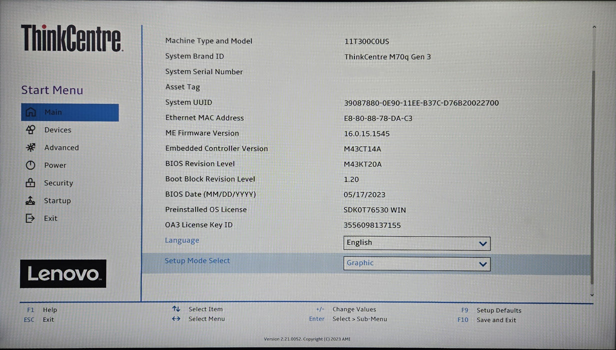 Lenovo ThinkCentre M70q Gen 3 - i5-12400T 16GB RAM 256GB SSD AC Adapter