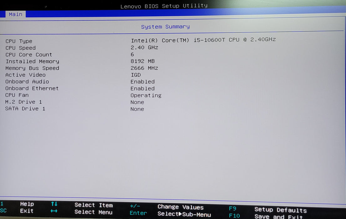 Lenovo ThinkCentre M70q Tiny PC 10th Gen Intel Core i5 CPU 8GB RAM No HDD