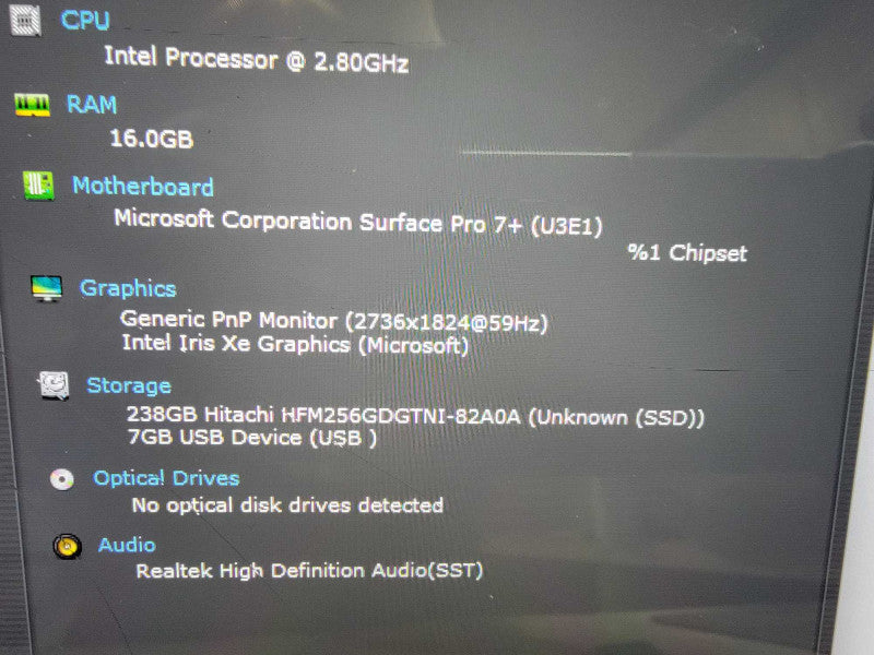 MS Surface Pro 7+ 1960 2-in-1 13\\" | Core i7-1165G7 | 16GB RAM | 256GB SSD