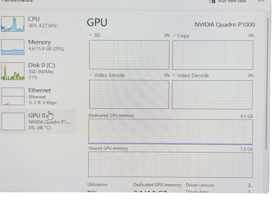 Lenovo ThinkStation P330 Xeon E-2234 16GB RAM 256GB NVMe NVIDIA P1000