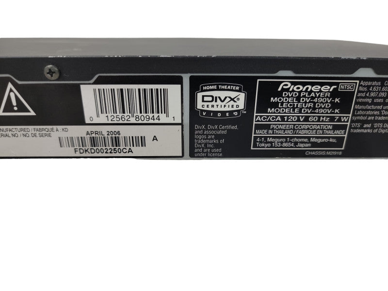 Pioneer DV-490V DVD Player with HDMI | photo and video viewer