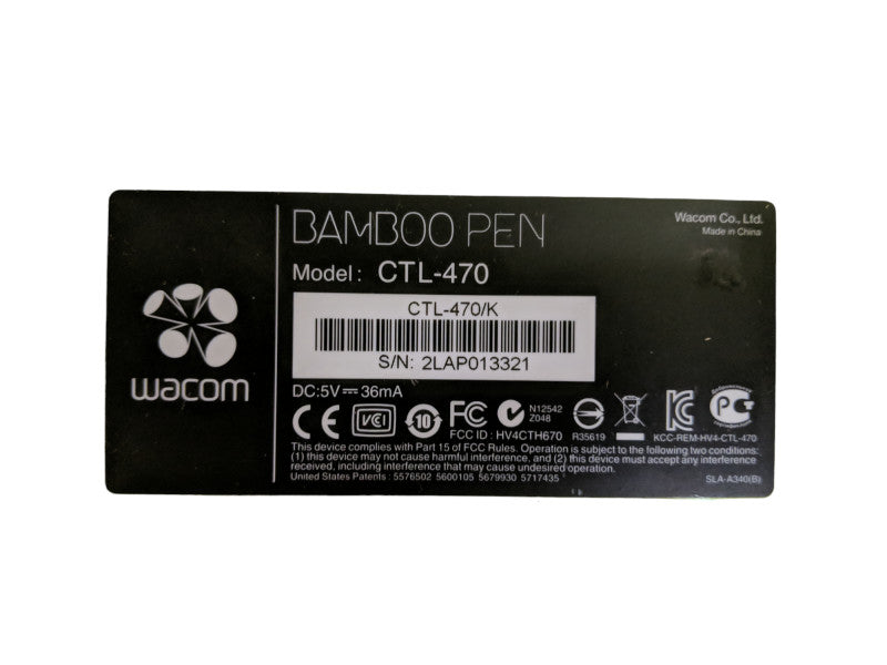Wacom Bamboo Connect Pen Tablet CTL-470