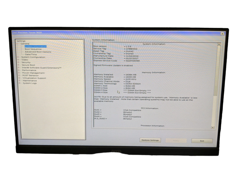 Dell Precision T3620 WS | Xeon E3-1220 v5 @ 3.00GHz 16GB DDR4, 2x Quadro K620