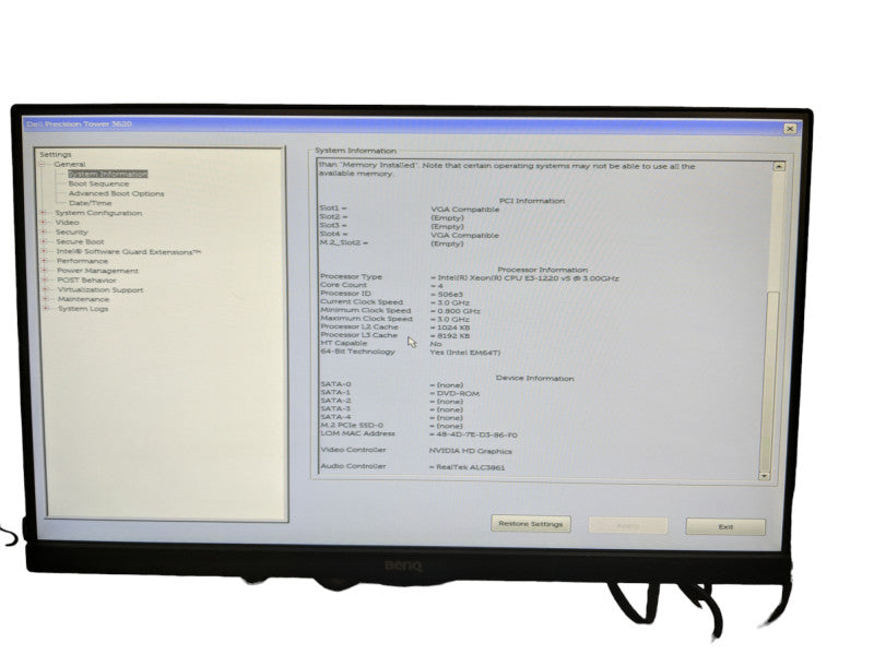 Dell Precision T3620 WS | Xeon E3-1220 v5 @ 3.00GHz 16GB DDR4, 2x Quadro K620