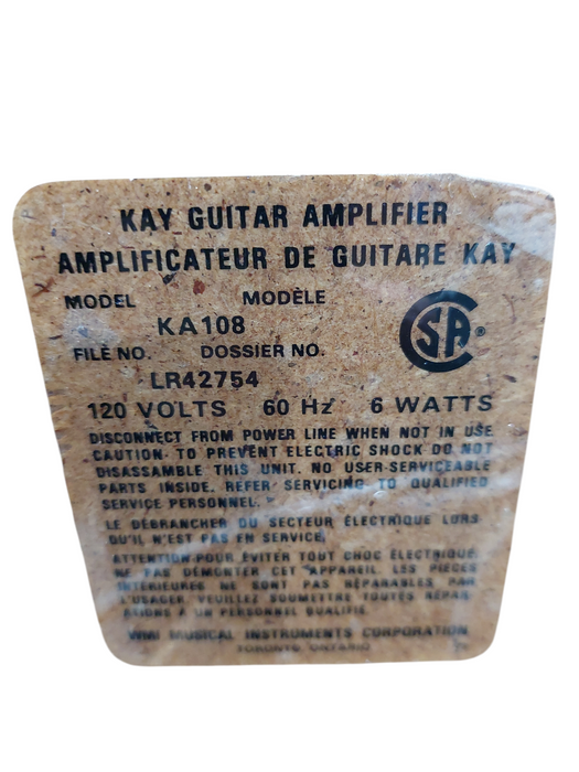 Vintage Kay Solid State Guitar Amplifier Model: KA108
