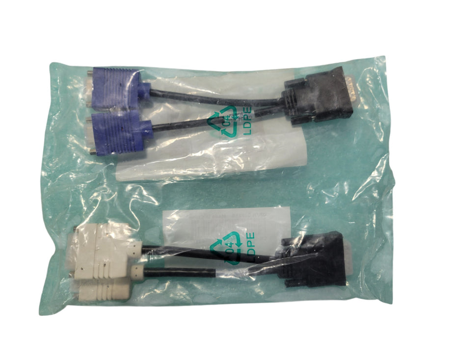 Dell 0J9256 DMS-59 to Dual DVI and VGA Splitter Adapter Cables