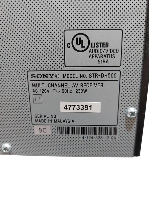 Sony Multi Channel AV Receiver Model: STR-DH500