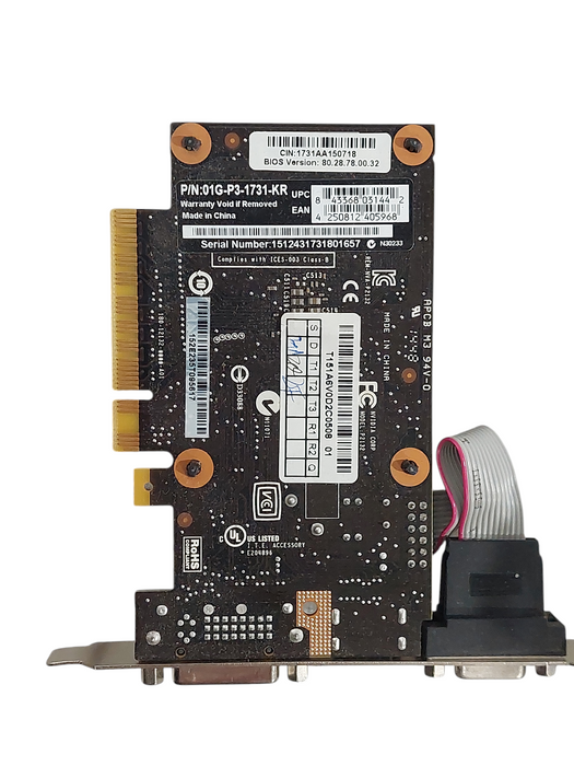 Nvidia EVGA GeForce GT 730 Graphics Card PN: 01G-P3-1731-KR Model: P-2132