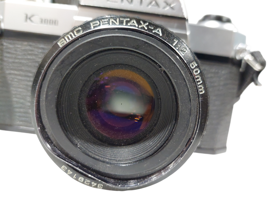 Pentax K1000 35mm Film Camera with SMC Pentax -A 1:2 50mm Lens (3429143)