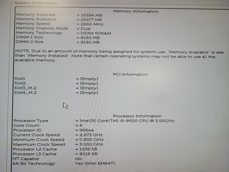 Dell OptiPlex 3070 SFF, Core i5-9500 9th Gen 3.0GHz 16GB RAM NO-HDD/SSD