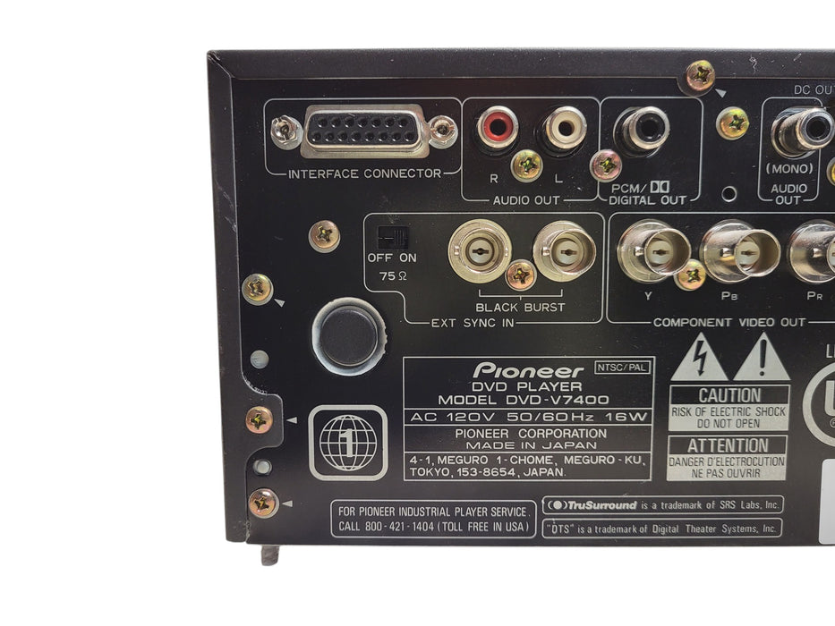 Pioneer DVD-V7400 - Industrial DVD Player NTSC PAL RS-232C