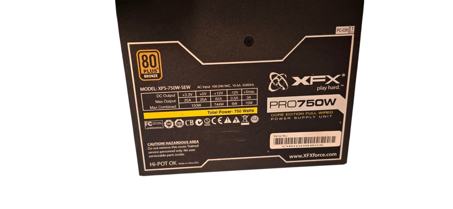 XFX PRO750W ATX Desktop Power Supply Unit XPS-750W-SEW