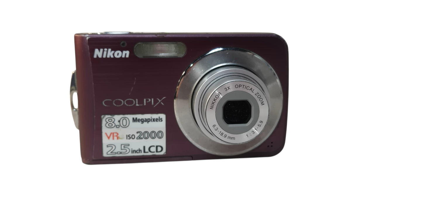 Nikon Coolpix S210 Compact Digital Camera 8MP 3X Zoom SD Card Plum