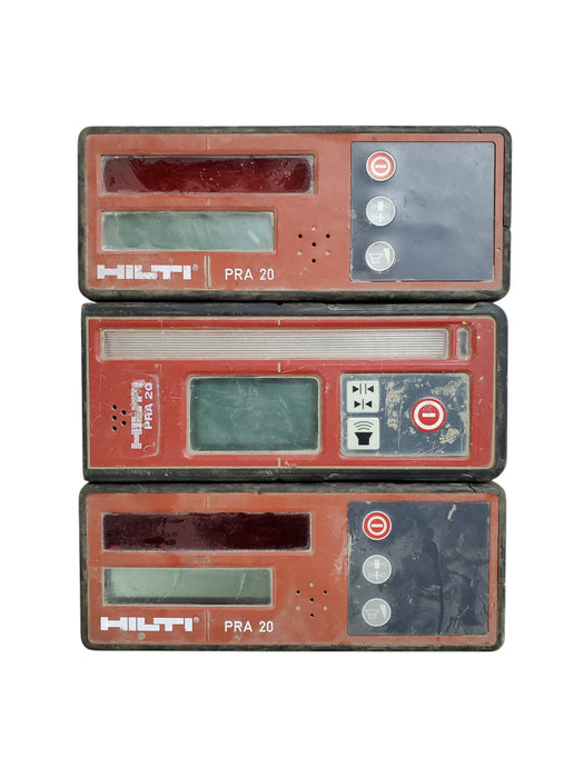 Lot 3x Hilti PRA 20 Laser Receivers (READ)