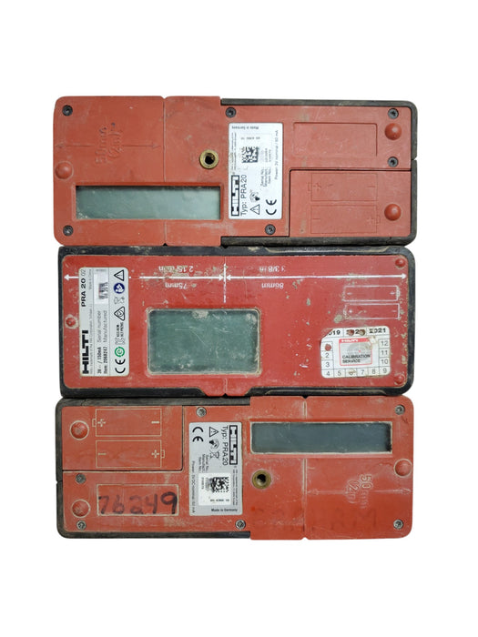 Lot 3x Hilti PRA 20 Laser Receivers (READ)