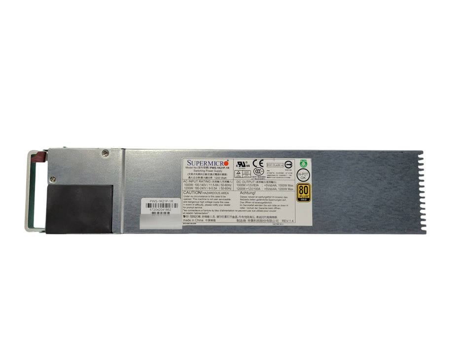 Supermicro PWS-1K21P-1R - 1200W 80 PLUS Gold Redundant Server Power Supply