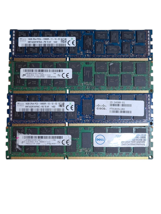 64GB (4x16GB) DDR3 ECC Server Ram - Various Brands And Frequencies