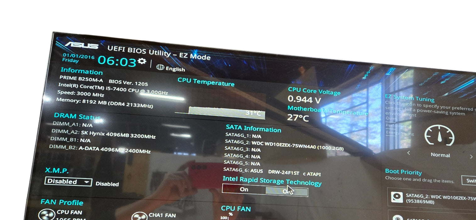 Custom PC Prime B250M-A i5-7400 CPU | 8GB DDR4 RAM | 1TB HDD | READ
