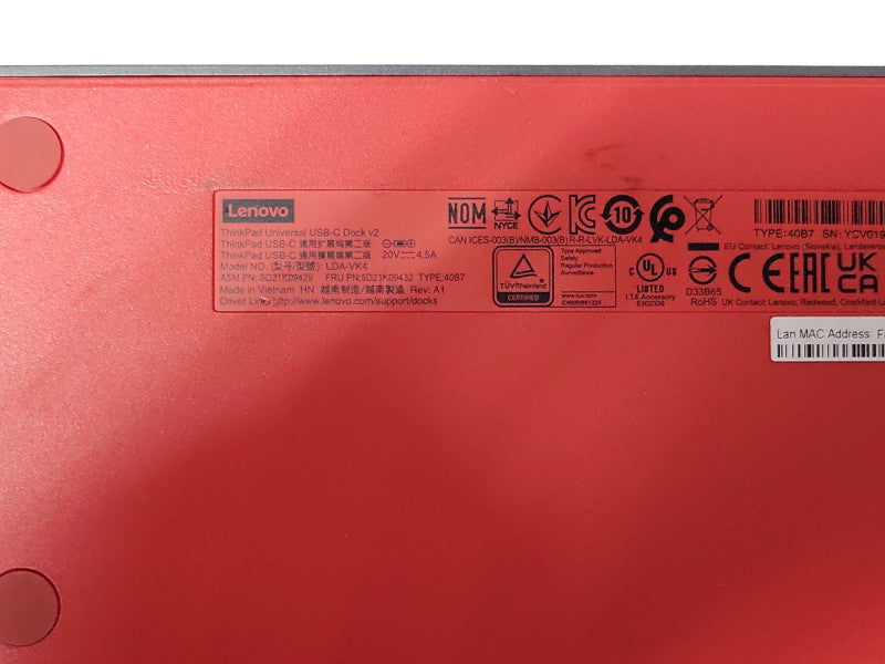 Lenovo ThinkPad Universal USB-C Dock v2, No Power adapter, READ _