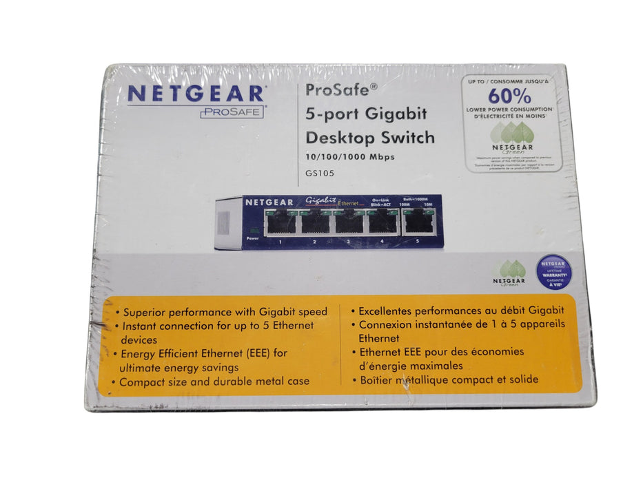 Netgear ProSafe GS105 - 5-Port Gigabit Desktop Switch