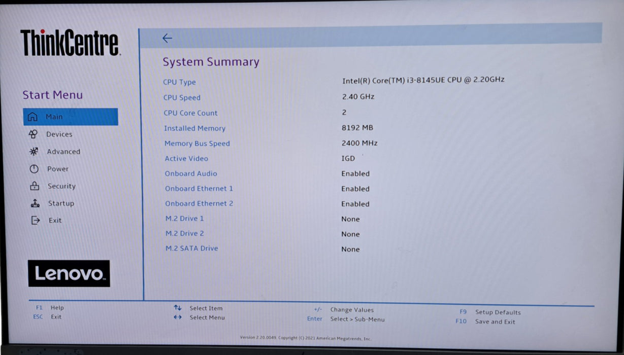 Lenovo ThinkCentre M90n-1 | Intel i3-8145UE | 8GB DDR4 | No HDD