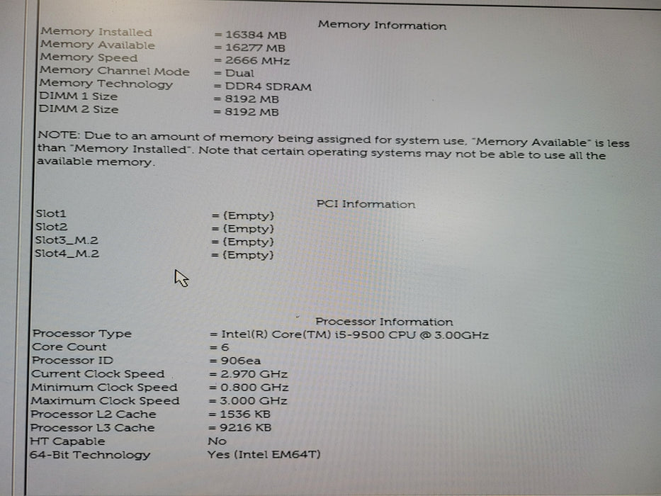 Dell OptiPlex 3070 SFF, Core i5-9500 9th Gen 3.0GHz 16GB RAM NO-HDD/SSD