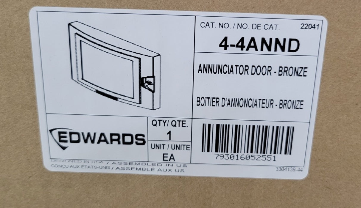 Edwards 4-4ANND Annunciator Door - Bronze