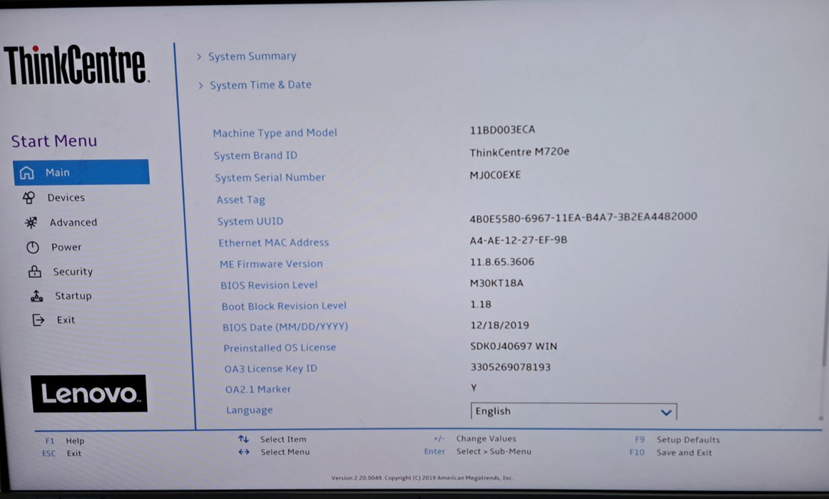 Lenovo ThinkCentre M720e | Intel i5-9400 | 8GB DDR4 | 256GB SSD