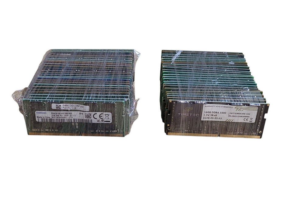 Lot of 50x, Assorted 16GB DDR4 SODIMM Laptop RAM