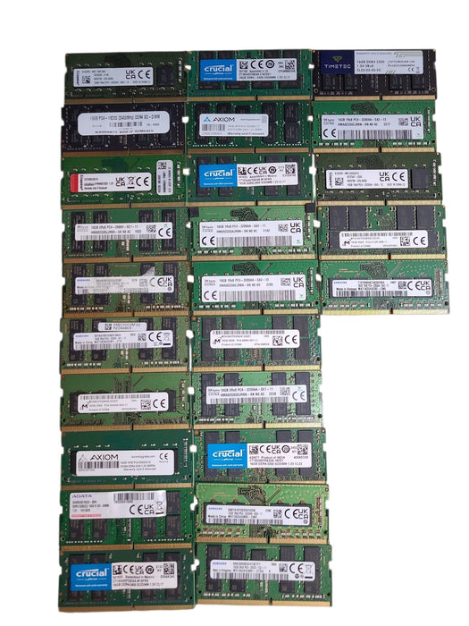 Lot of 50x, Assorted 16GB DDR4 SODIMM Laptop RAM