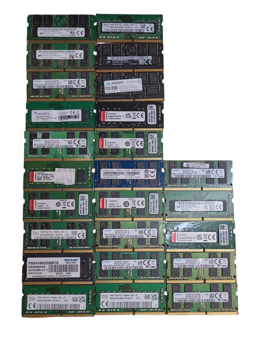 Lot of 50x, Assorted 16GB DDR4 SODIMM Laptop RAM