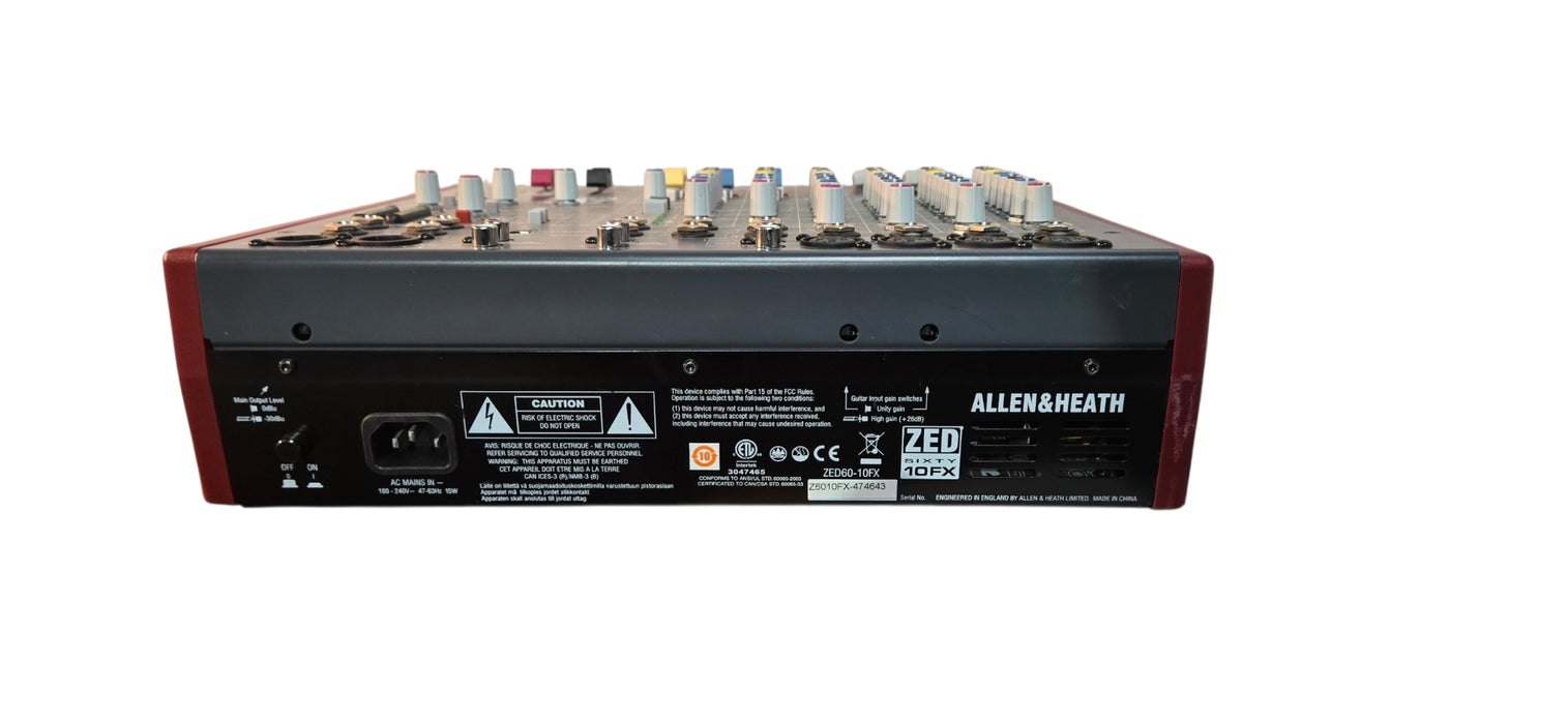 Allen & Heath ZED-10FX 10-Channel Analog Mixer AS-IS