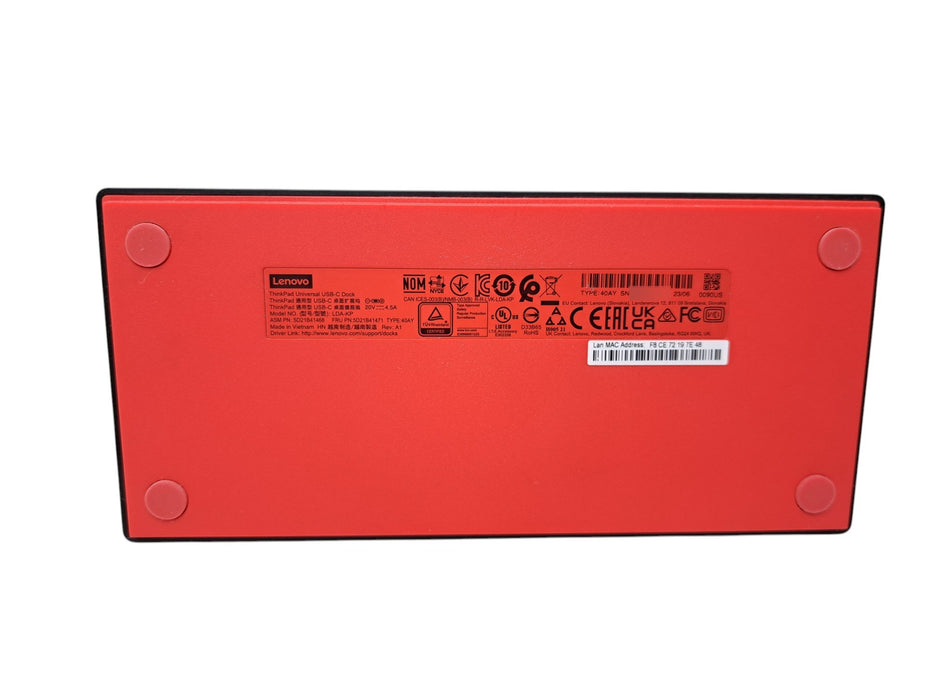 Lenovo ThinkPad Universal USB-C Dock 40AY with 90W Power Adapter