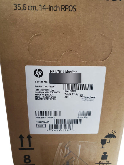 HP L7014 Monitor - 14" RPOS Display T6N31AA#ABA
