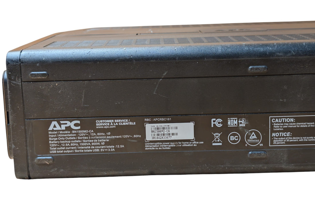 APC Back-UPS BN1500M2-CA 1500VA 900W 10-Outlet Battery Backup UPS